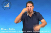 Daniel Büter zum Fachkongress Bildung durch Gebärdensprache